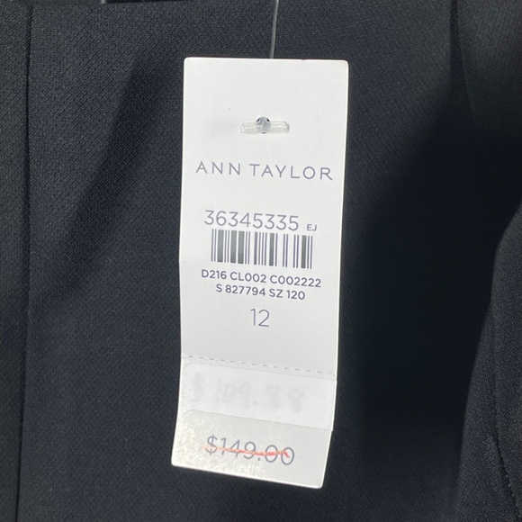NEW Ann Taylor Dress Womens 12 black midi sheath pencil classic cocktail - Picture 5 of 9